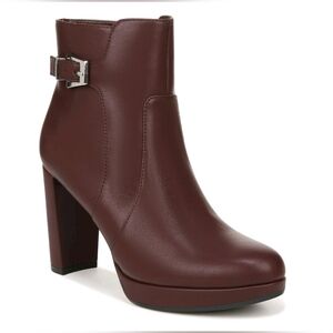 Naturalizer Womens' BURGUNDY Braxton Platform Ankle Boots Size 10M NIB